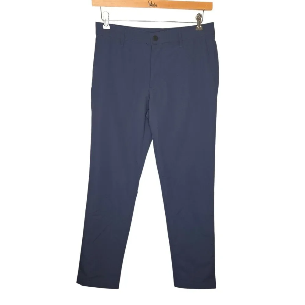Banana Republic Mens Core Temp Slim Fit Pants Navy Blue 30x32 Performance Chino